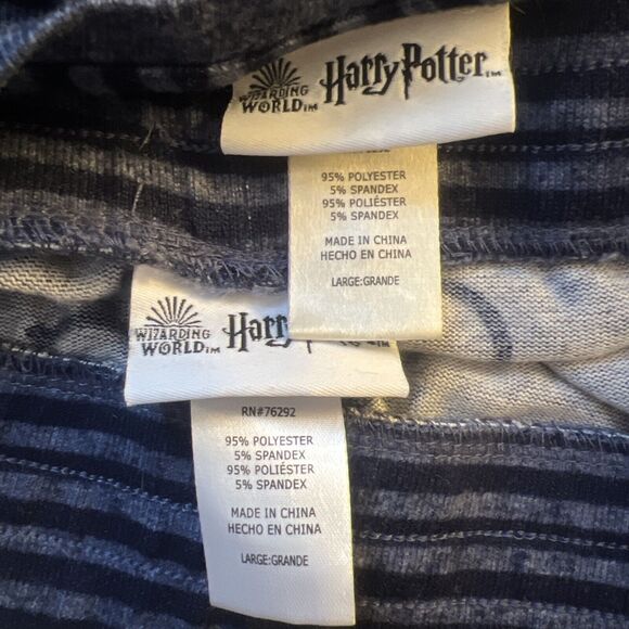 Harry Potter Pajama Set Womens Large Navy Blue Black Wizarding World 2-Piece - Picture 10 of 10
